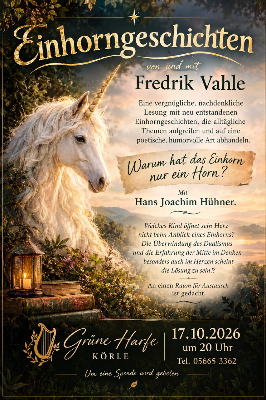Einhorngeschichten_von_und_mit_Fredrik_Vahle_und_Hand_Joachim_Huehner_Koerle_Gruene_harfe_17-10-2026_2